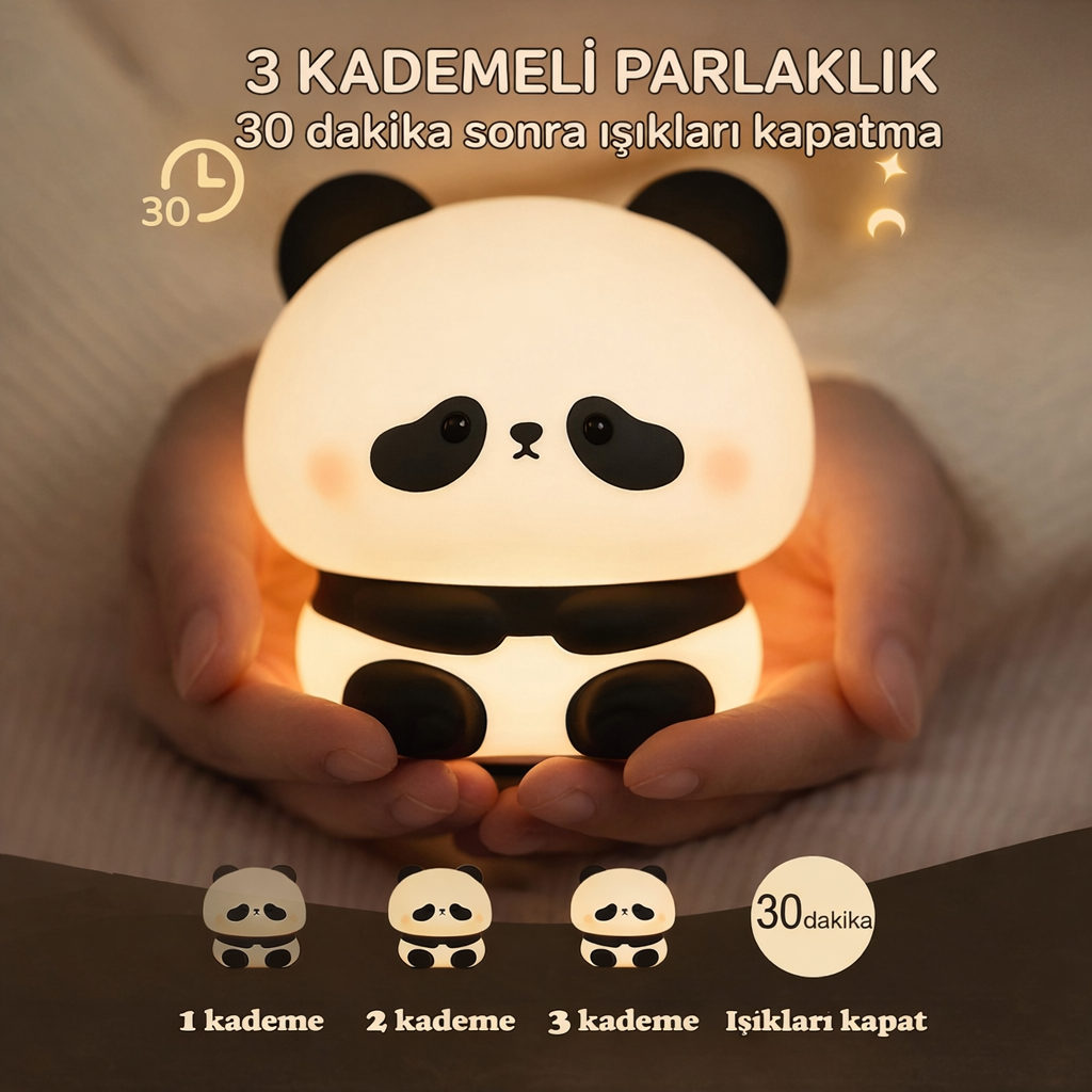 Panda Silikon Gece Lambası