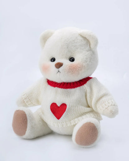 SunPuffy™ Aşk Kalpli Beyaz Kazak Puffy