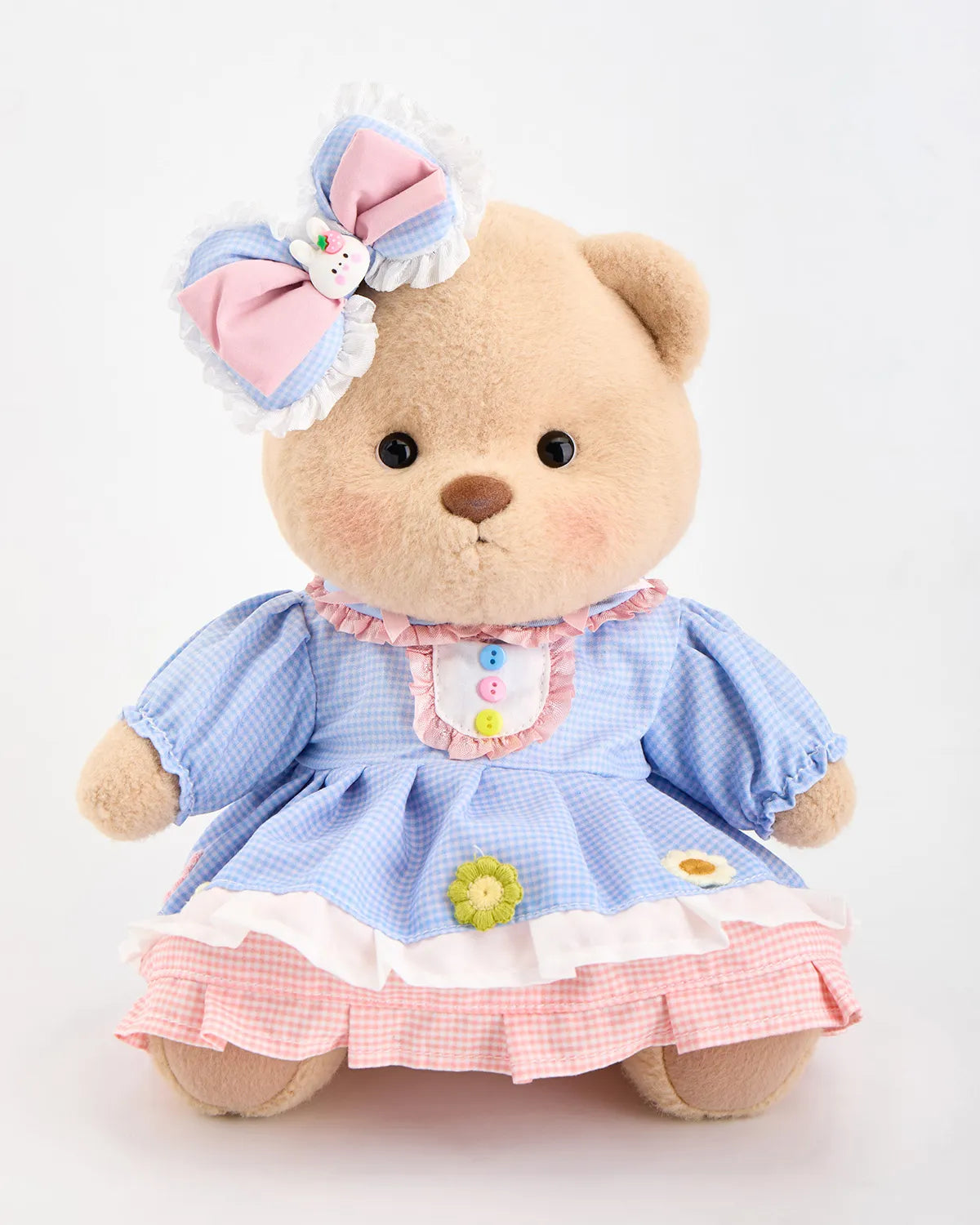 SunPuffy™ Gök Mavisi Ekose Çiçek Puffy