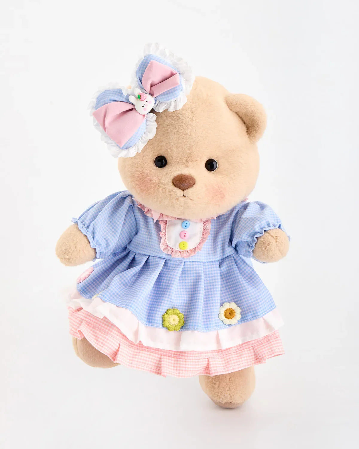 SunPuffy™ Gök Mavisi Ekose Çiçek Puffy