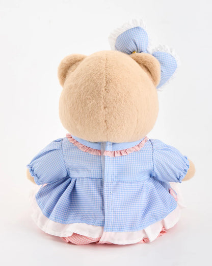 SunPuffy™ Gök Mavisi Ekose Çiçek Puffy