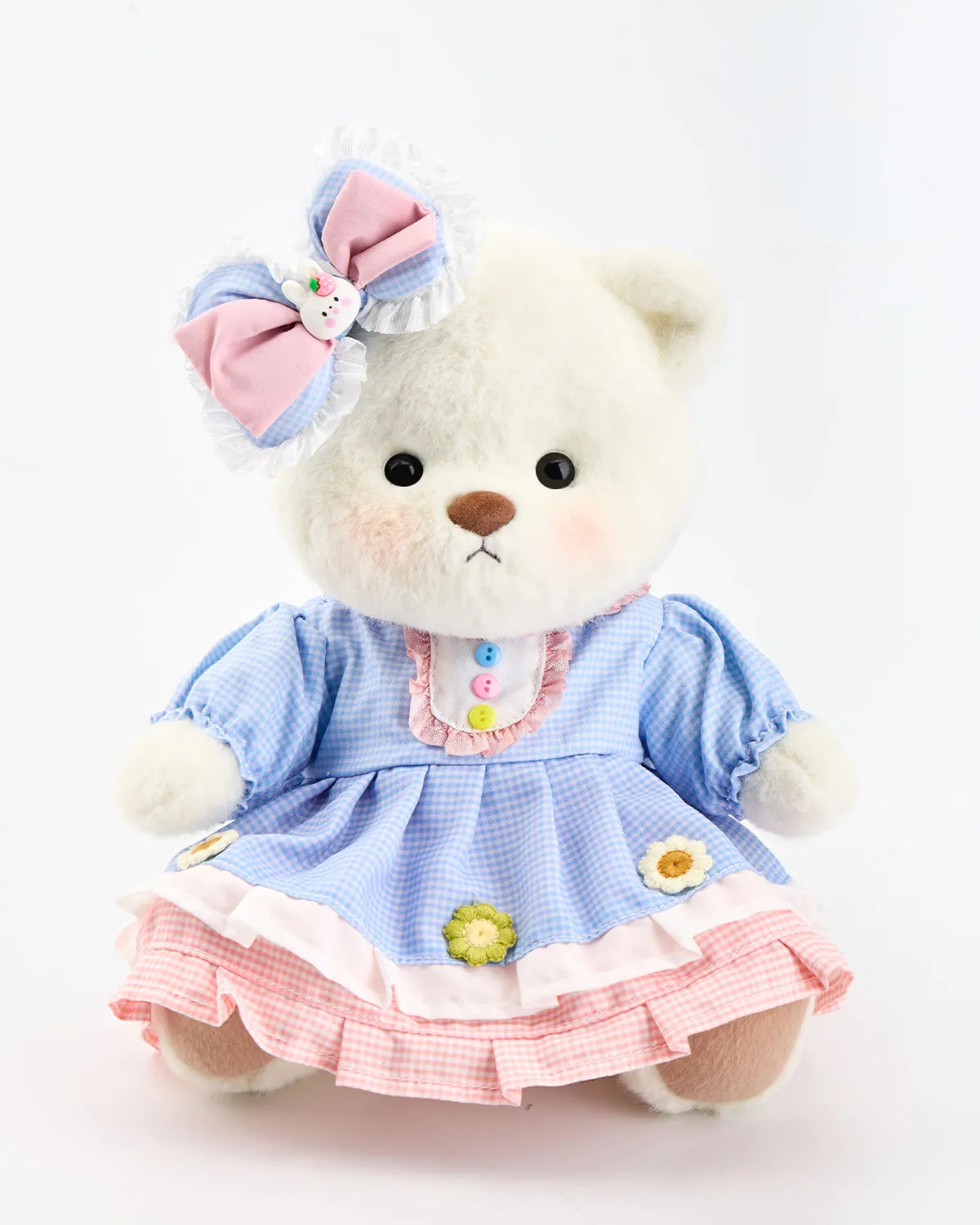 SunPuffy™ Gök Mavisi Ekose Çiçek Puffy